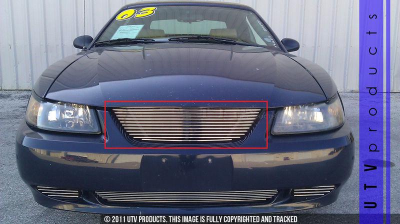 1999 - 2004 ford mustang v6 gt upper 1pc chrome billet grille replacement 99 01 