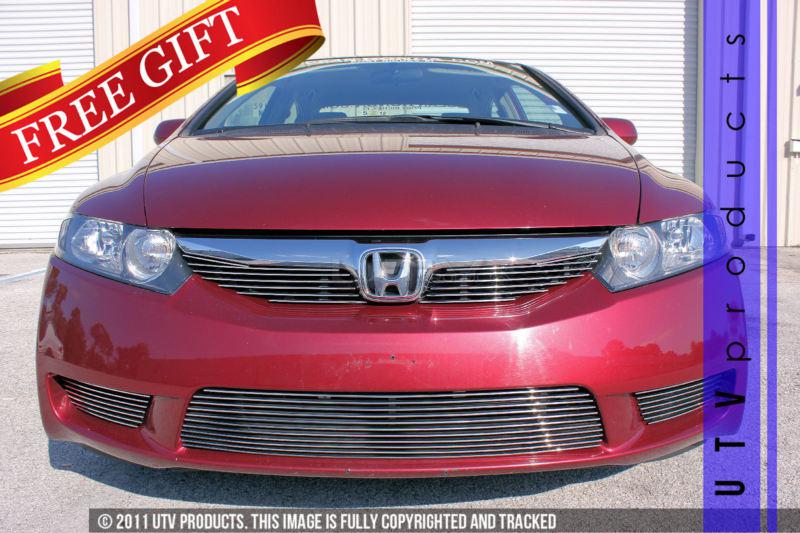 2009 - 2011 honda civic 4dr 5pc combo chrome billet grille kit 09 10 11 custom