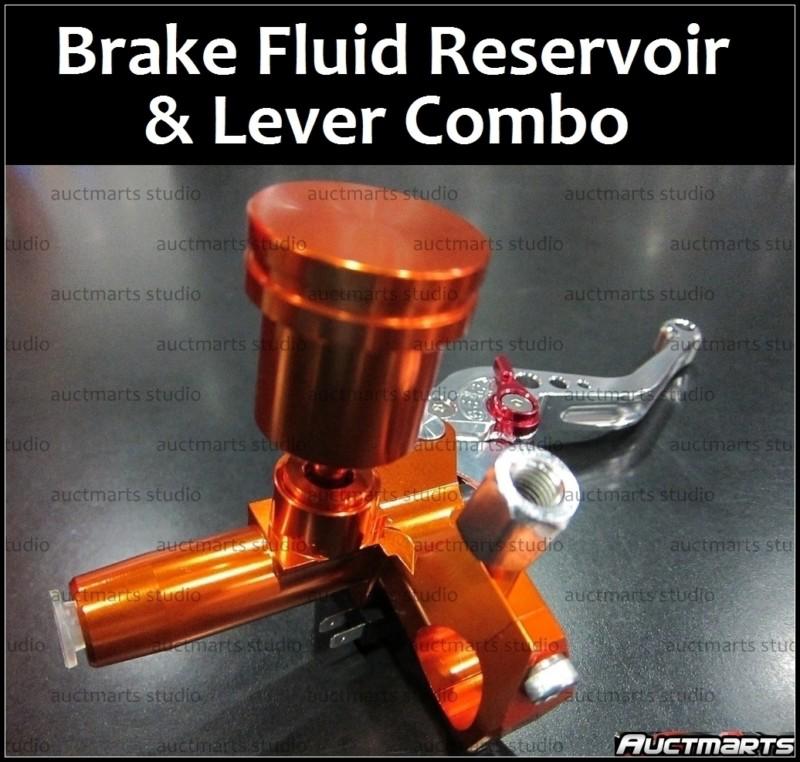 Universal yamaha yzf r1 r6 brake fluid reservoir lever combo orange d