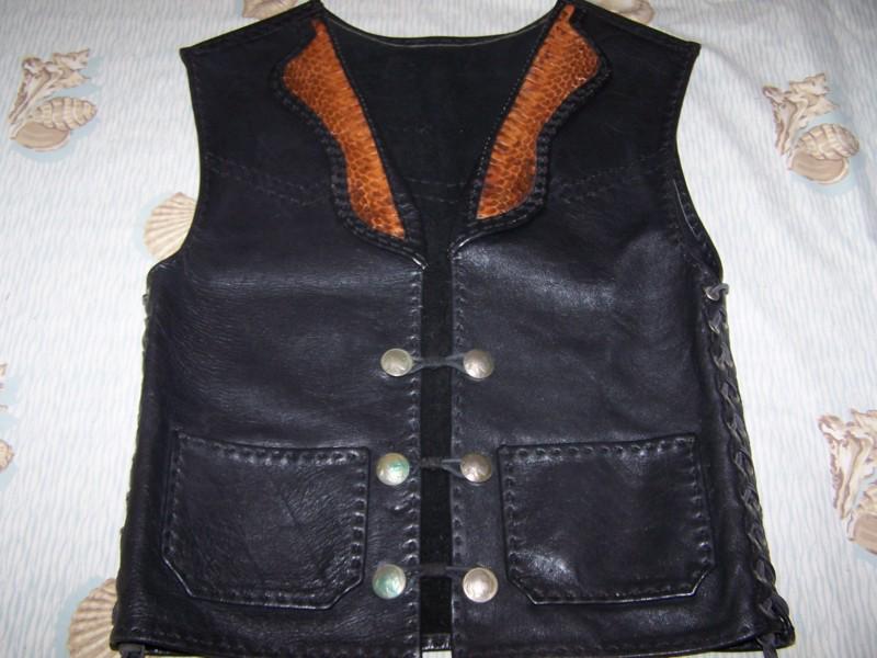 Womens leather motorcycle vest-custom made