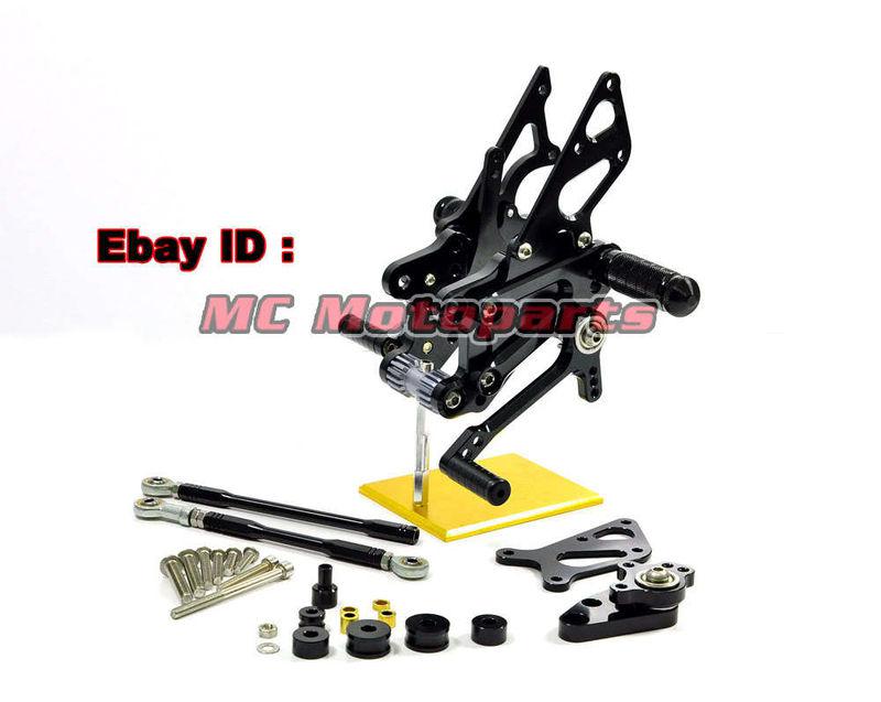 Honda black racing rearset foot pegs cbr600rr 07 08 09 10 2010 2011 abs us