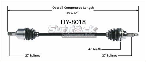 Surtrack perf axles hy-8018 cv half-shaft assembly-new cv axle shaft