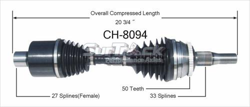 Surtrack perf axles ch-8094 cv half-shaft assembly-new cv axle shaft