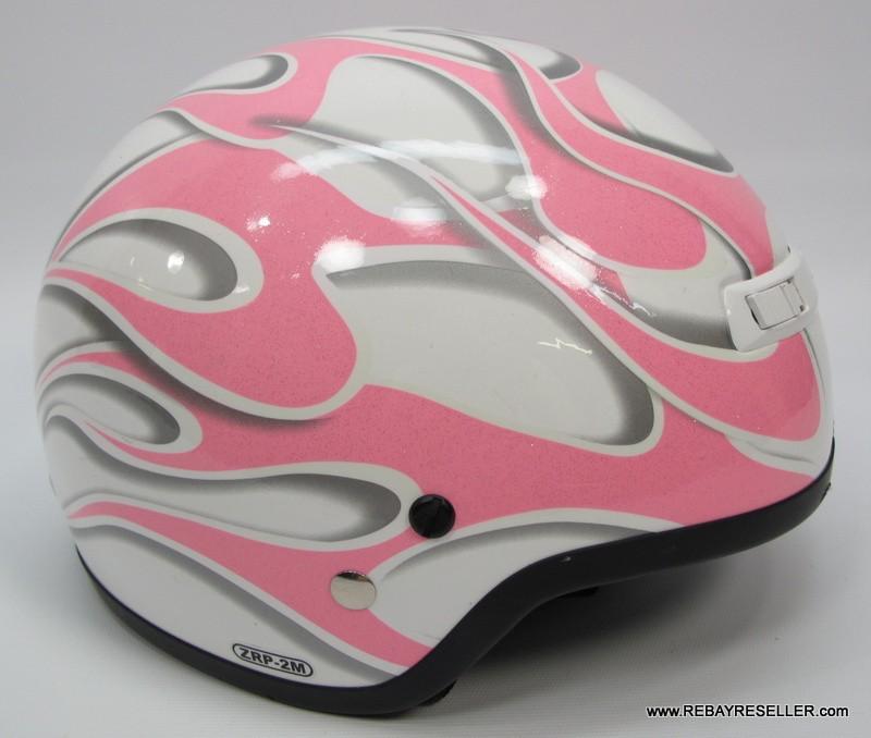 Z1r zrp-2m motorcycle scooter helmet s small pink flames very good