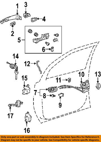 Toyota oem 6905202080 front door-cylinder & keys