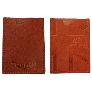 Triumph union double sided embossed credit card holder brown leather #mtr7007