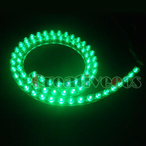 2pcs pvc 72cm 28" 72leds car truck 12v flexible led neon strip light green