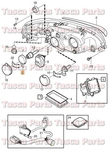 Brand new oem rh side gas headlight lamp 2001-2010 volvo s60 s80 v70 v70xc xc90