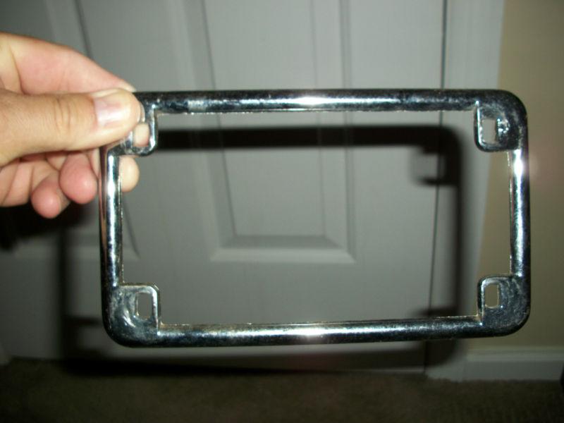 Chrome motorcycle license plate frame