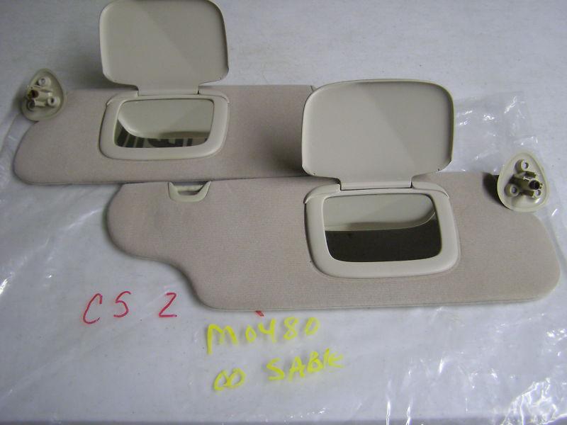 2000 mercury sable sun visors sunvisors  tan  cloth  oem