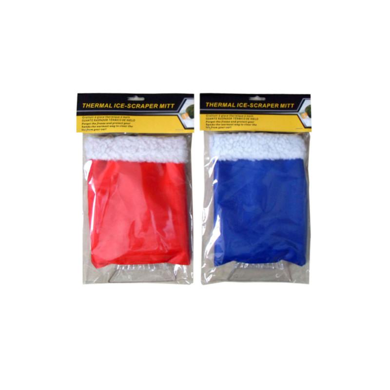 New wholesale case lot 48 thermal ice scraper mitts 6.5 x 9.5 inch blue red