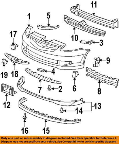 Honda oem 71198slna01 front bumper & grille-bumper cover spacer