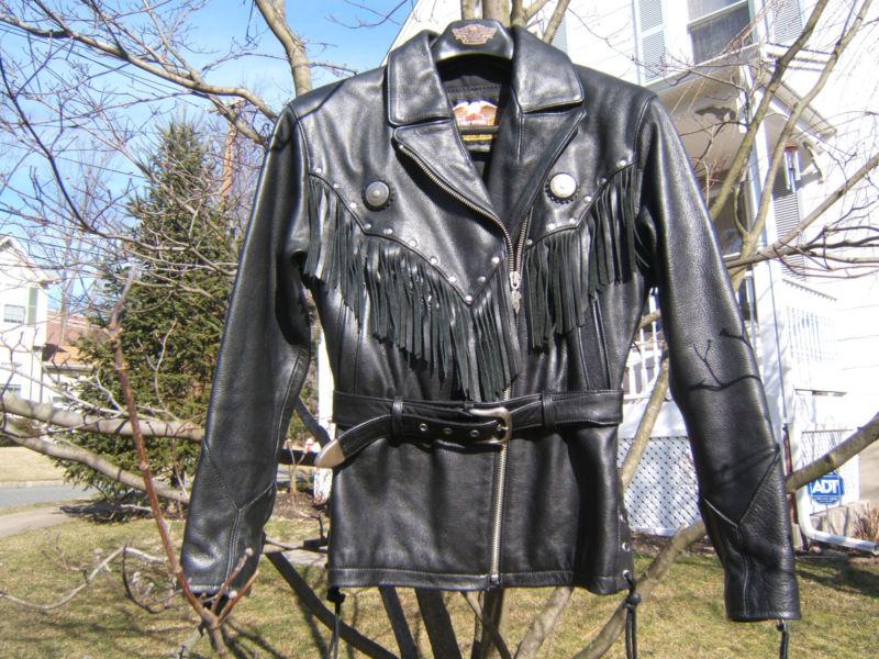 Harley davidson border springer leather jacket lady small