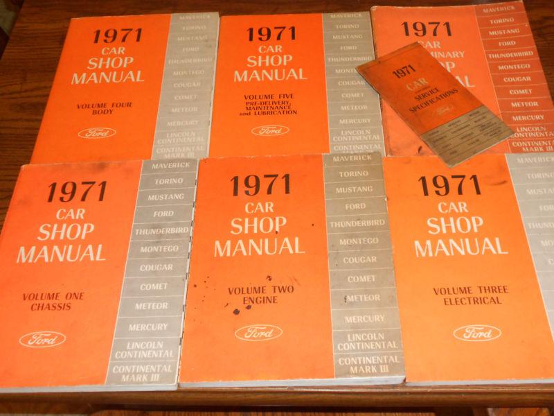 1971 ford / lincoln / mercury shop manual set / original book set with bonuses!!