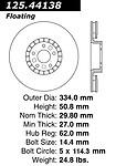 Centric parts 125.44138 front performance rotor