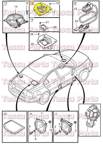 Brand new oem front center dashpanel loudspeaker kit 01-09 volvo s60 v70 v70xc