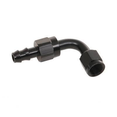 Summit 220712-b hose end 90 deg -8 an hose barb to female -8 an black ea