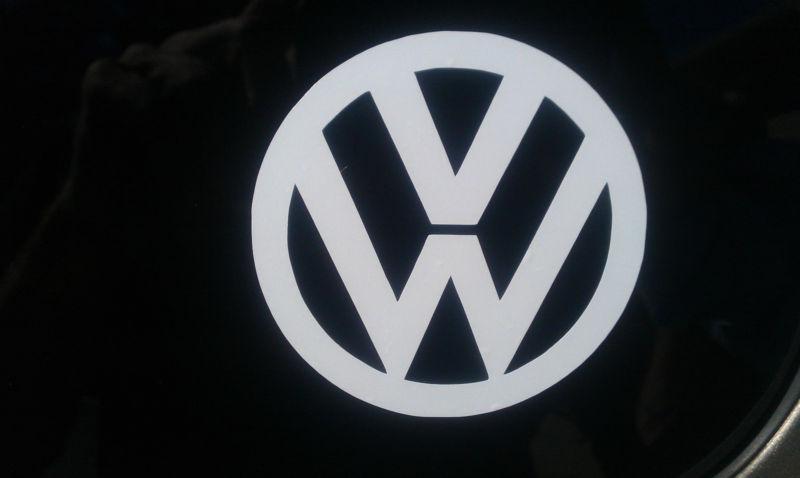 Vw volkswagon emblem decal sticker white 3" - pack of 2
