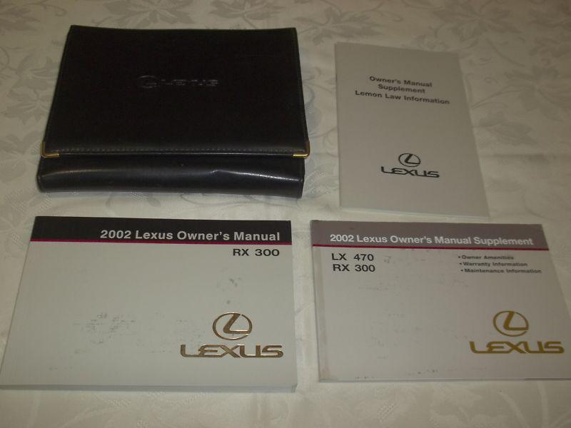 2002 lexus rx 300 owner's manual 4/pc.set & black lexus trifold factory case.oem