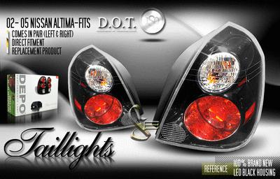 Depo pair euro style black altezza tail light w/led 02-06 03 04 05 nissan altima