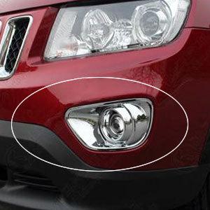 2011-2013 jeep compass chrome front fog light lamp cover trim 2pcs