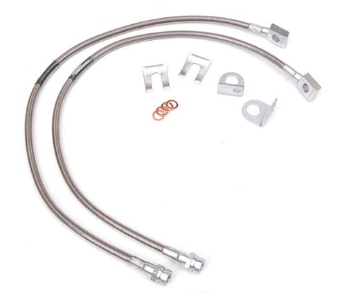 Jeep wrangler tj yj stainless steel front extended brake line kit - dot 