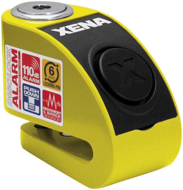 Xena security xxz6 disc-lock with alarm with 6mm pin yellow