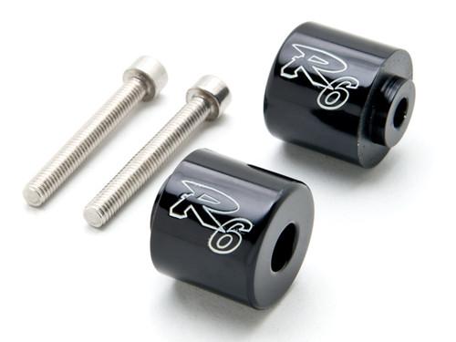 Black bar ends logo hand grip handlebar end caps for yamaha yzf r6 2006-2012