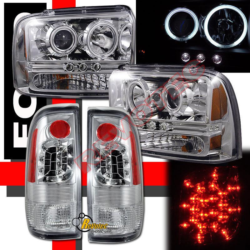 05 06 07 ford f-250 f-350 superduty projector ccfl head lights & led tail lights