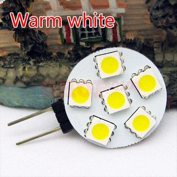 G4 warm white 6 smd 5050 rv marine boat home led light bulb lamp 12v