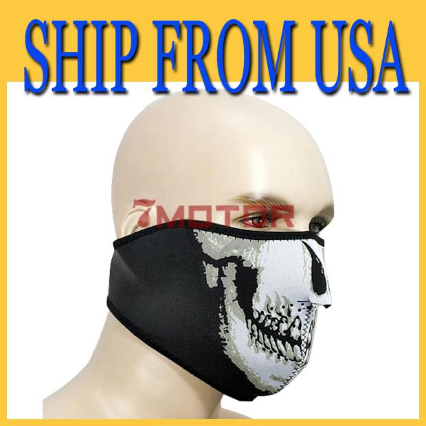 Us motorcycle biker skull neoprene snowboard ski style half face mask new style 