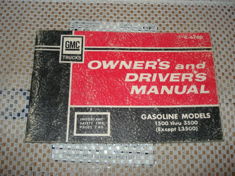 1967 gmc owners manual original rare glovebox book original