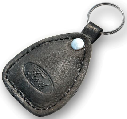 New leather black keychain car logo ford auto emblem keyring