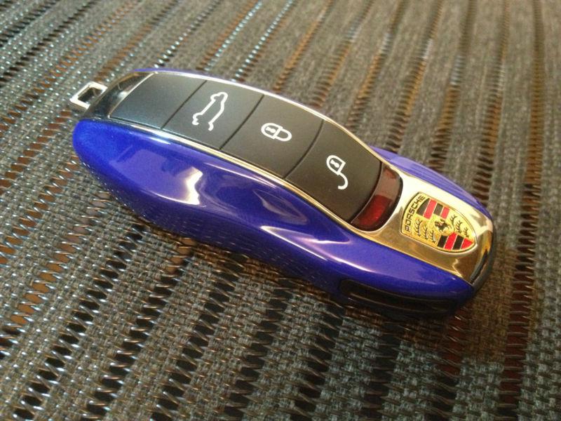 Blue painted car fob remote key case casing housing cover replacement porsche