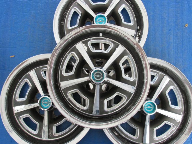 Set of 4 1969 69 ford thunderbird 15" mag gray hubcap hub cap c9sz1130d 667 cb5