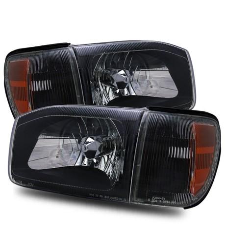 99-04 nissan pathfinder aftermarket blackout crystal headlights +amber reflector