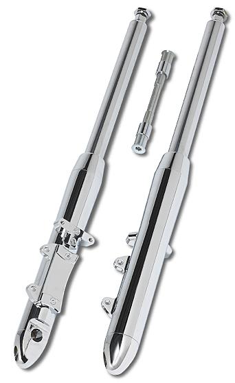 Ultima +10 bullet style 41mm chrome billet fork slider assembly for harley