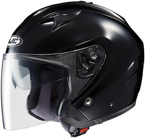 New hjc is-33 solid open-face adult helmet, gloss black, small/sm