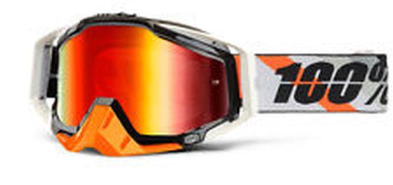 New 100% racecraft adult goggles, prium orange, with mirror red lens