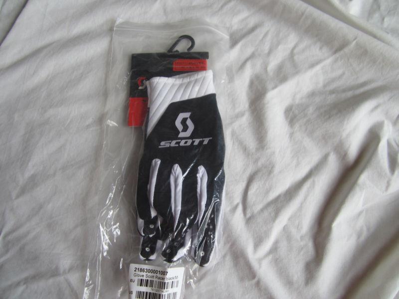 Scott racing large new motocross mx gloves medium black & white atv 