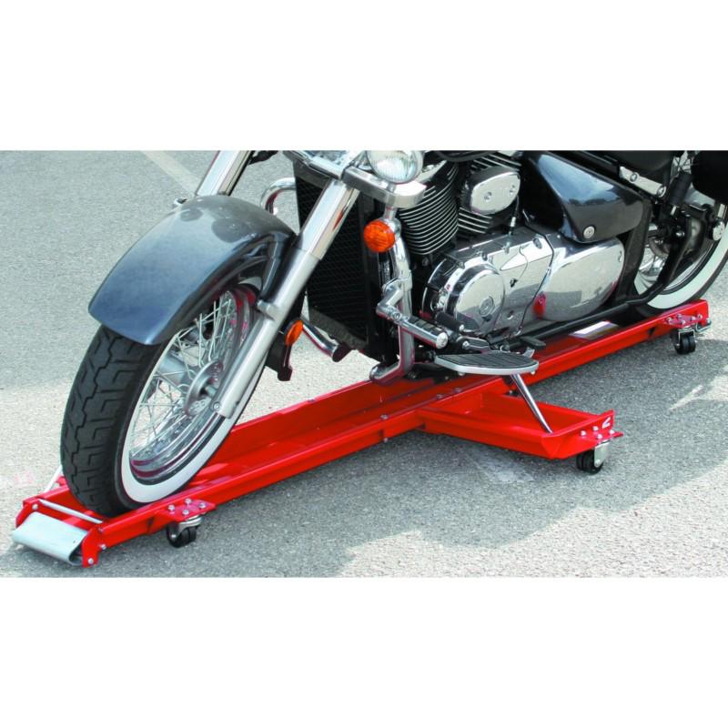 Motorcycle dolly storage low profile 1250 lb. weight capacity swivel casters red