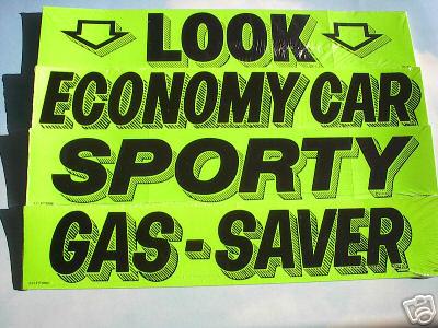 *car dealer lot 4 dozen auto windshield advertise slogan stickers #6 green/black