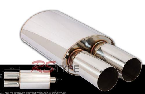 3" dual tip n1 t-304 stainless steel exhaust muffler 2.5" inlet eclipse 2000gt 