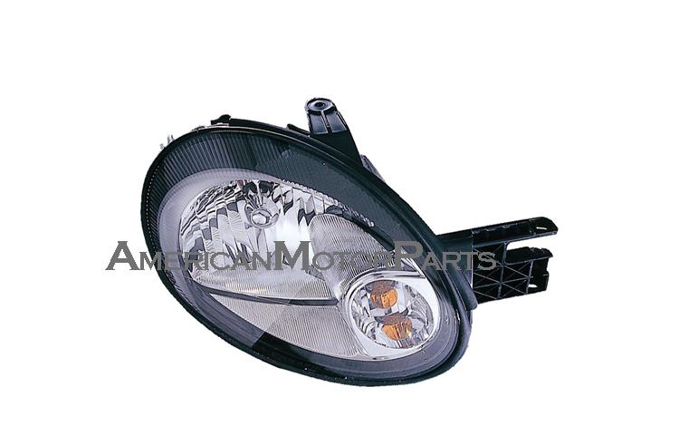 Right passenger side replacement headlight w/ inner black trim 03-03 dodge neon