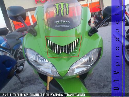 04 05 kawasaki zx10 zx-10 billet grille 1000cc 2005