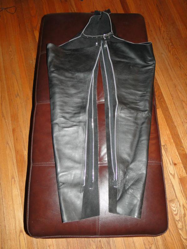 Black leather chaps