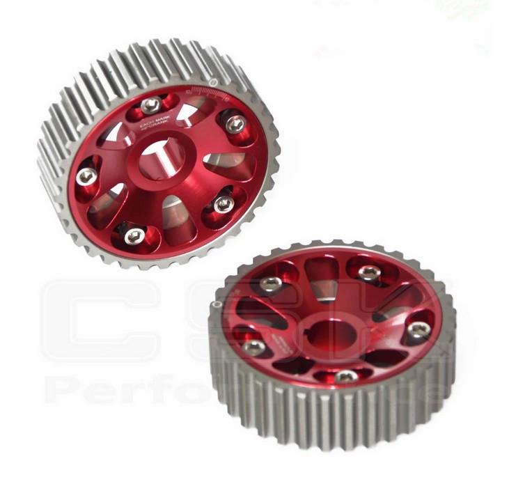 2pcs cam gears pulley kit for honda civic b16a b18c integra dc2 88-00 red