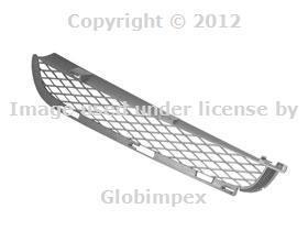 Bmw e53 bumper cover grille left / driver side front upper titanium look genuine