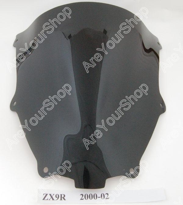 Windshield windscreen double bubble kawasaki zx9r zx 9r zx9-r 2000-2002 black