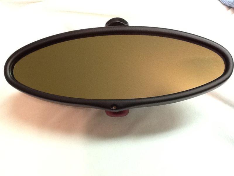 Bmw oem oval auto-dim infrared alarm led rear view mirror in excellent condition